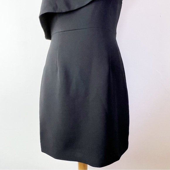 Whistles Black One Shoulder Ruffle Mini Dress UK Size 12 Party Occasion - Picture 3 of 8